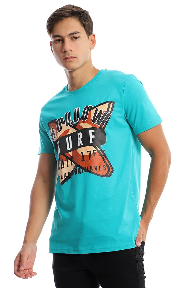 95180 Slip On Printed Dark Aquamarine Casual Tee