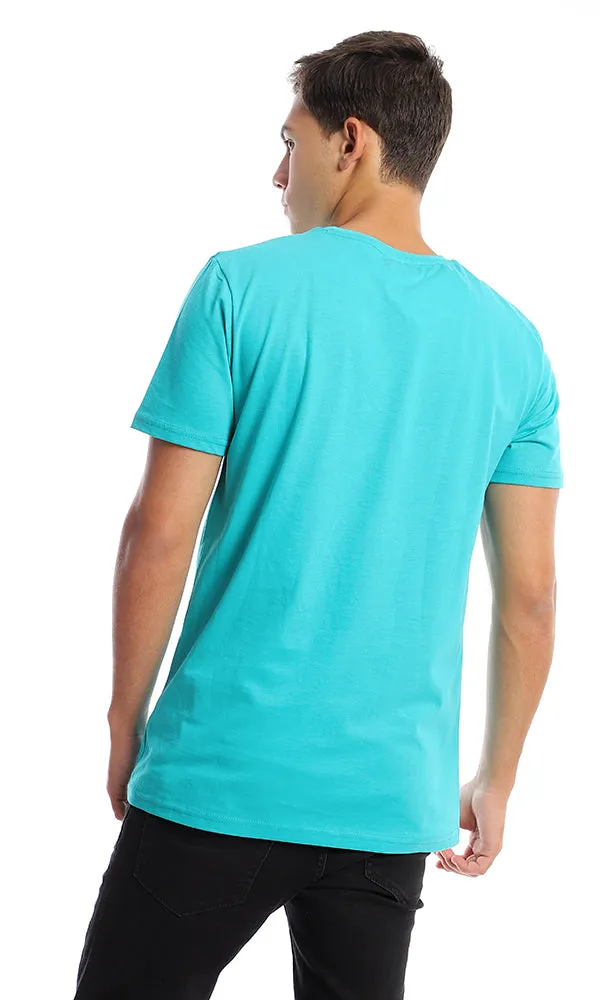 95180 Slip On Printed Dark Aquamarine Casual Tee