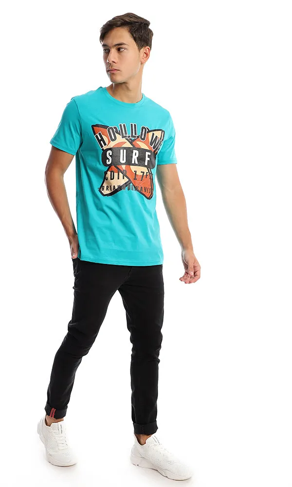 95180 Slip On Printed Dark Aquamarine Casual Tee