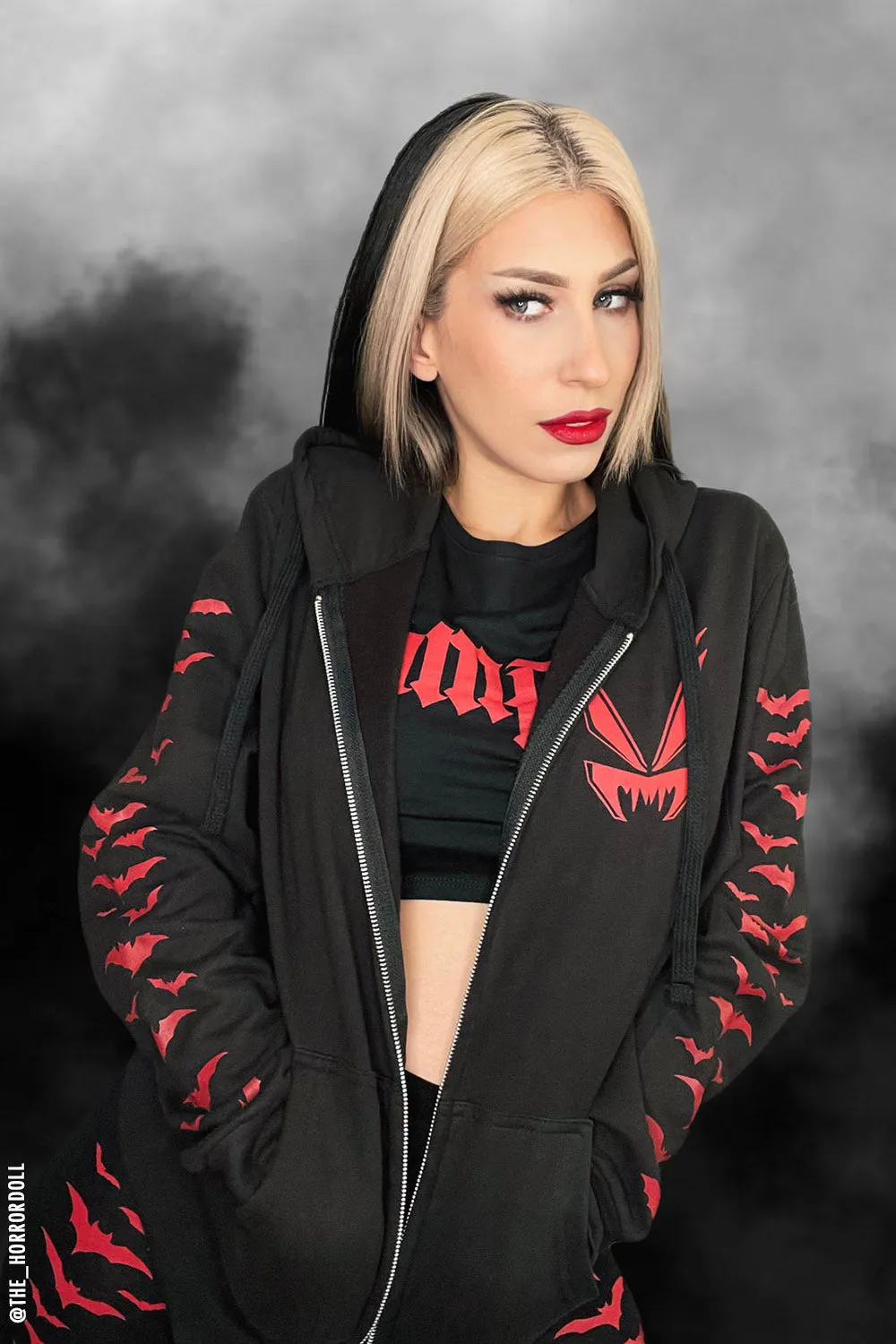 Bat Cave Hoodie [BLOOD RED] [Zipper or Pullover]