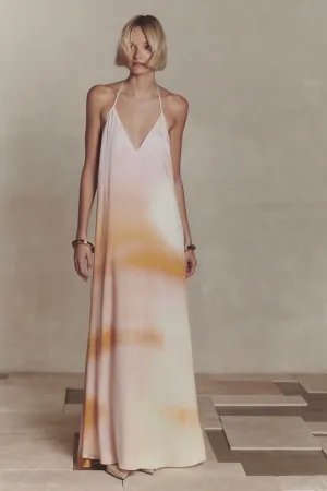 Benjamin Benmoyal - Long Spaghetti Dress: Yellow