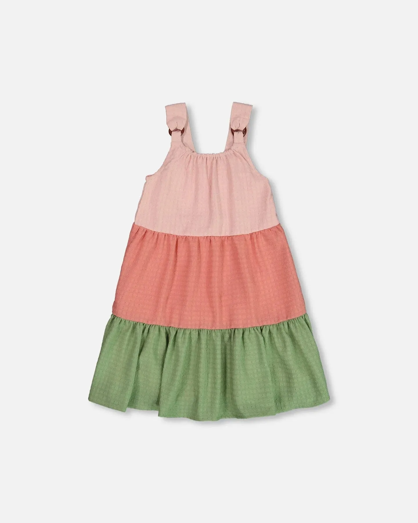 DPD Colorblock Tiered Peasant Dress