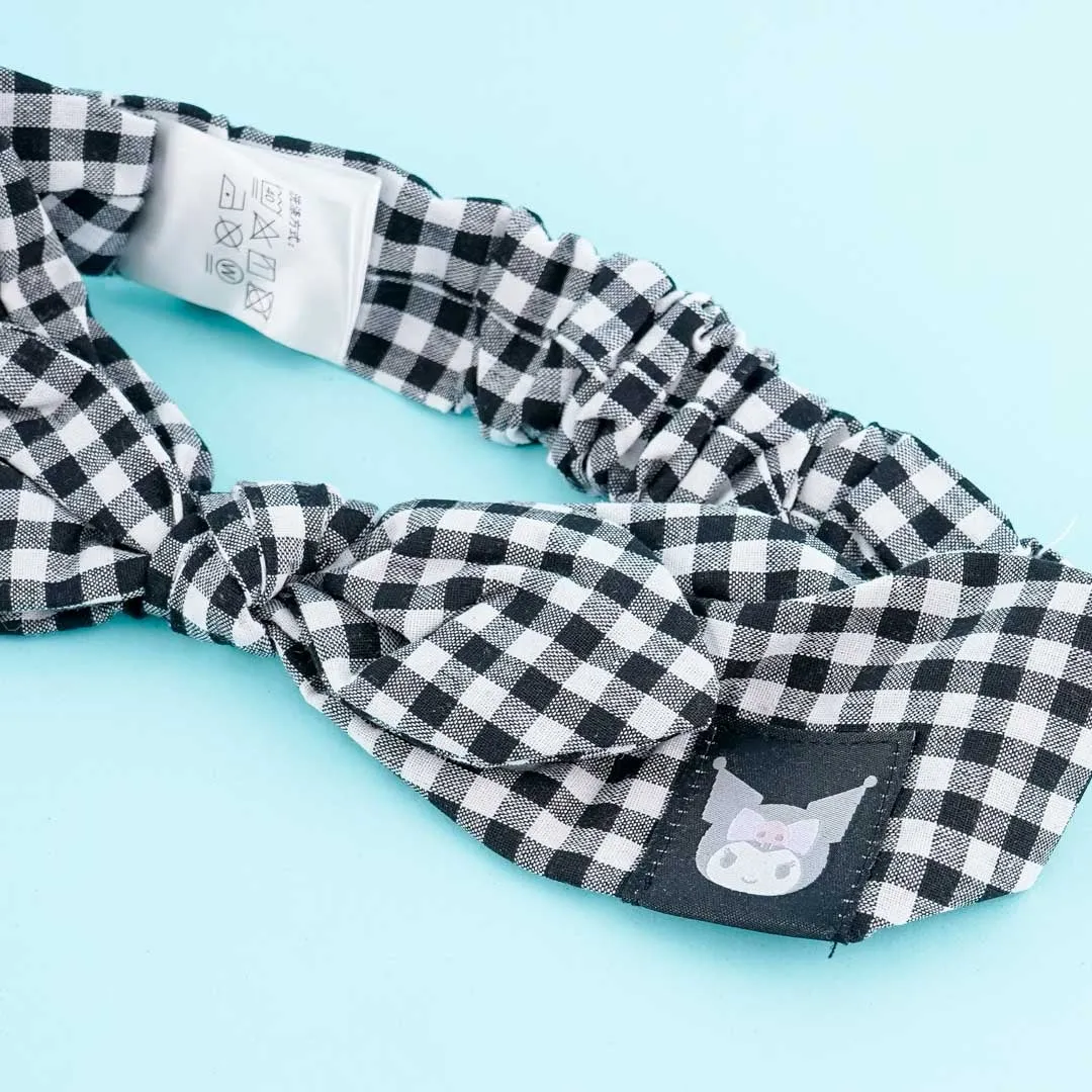 Kuromi Checkered Pajamas With Headband Set